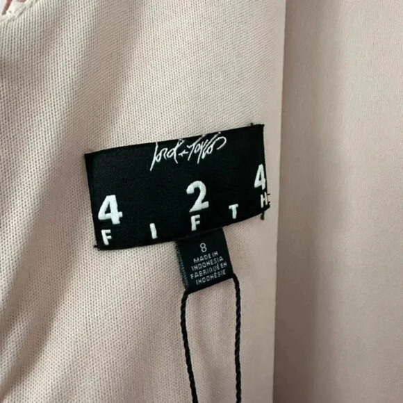 NWT 424 Fifth Lord & Taylor Knee-Length A-Line Lace Shift Dress Blush Nude Sz 8 - Picture 12 of 12